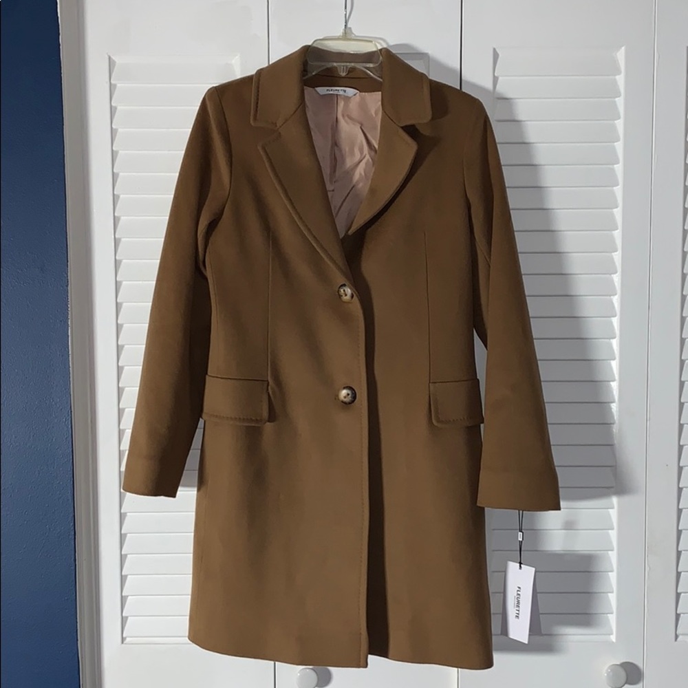 Fleurette Knotched Collar 100% Wool Walker Coat